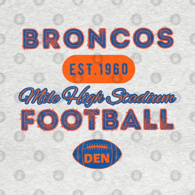 Denver Football Vintage Style by Borcelle Vintage Apparel 